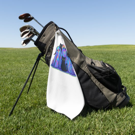 おもしろい黒猫と幽霊ハロウィーン必須T-Sh ゴルフタオル (グリーン)