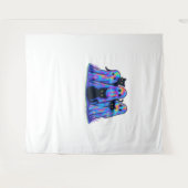 おもしろい黒猫と幽霊ハロウィーン必須T-Sh タペストリー (正面(横))