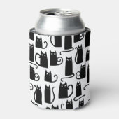 おもしろい黒猫パターン 缶クーラー (缶正面)