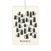 おもしろい黒猫パーソナライズされた カーエアーフレッシュナー (正面)