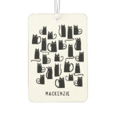 おもしろい黒猫パーソナライズされた カーエアーフレッシュナー (裏面)