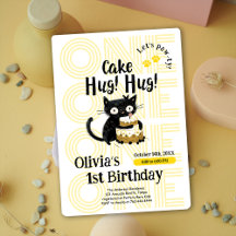 おもしろい黒猫1歳の誕生日パーティー