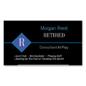 おもしろい黒退職したと青、DIY Gag マグネット名刺 (正面)