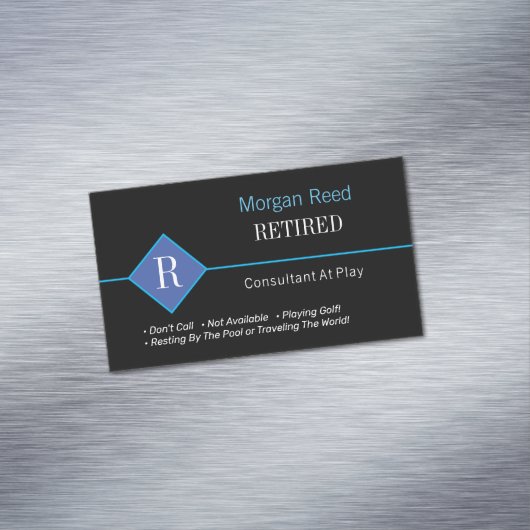 おもしろい黒退職したと青、DIY Gag マグネット名刺 (インサイチュ)