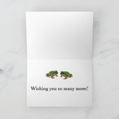 おもしろい1周年記念フロッグカップル写真リリーパッド カード (内部)