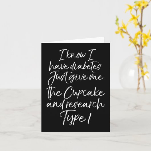 おもしろい1型糖尿病引用文キュート糖尿病ギフトW カード (黄色い花)
