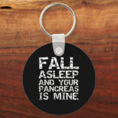 おもしろい1型糖尿病秋眠っていると膵臓 キーホルダー (正面)