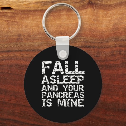 おもしろい1型糖尿病秋眠っていると膵臓 キーホルダー (正面)