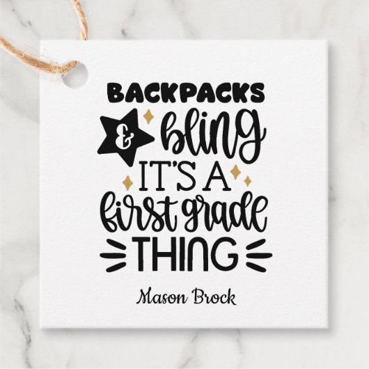 おもしろい1年生のギフトパーソナライズされた品 フェイバータグ (正面)