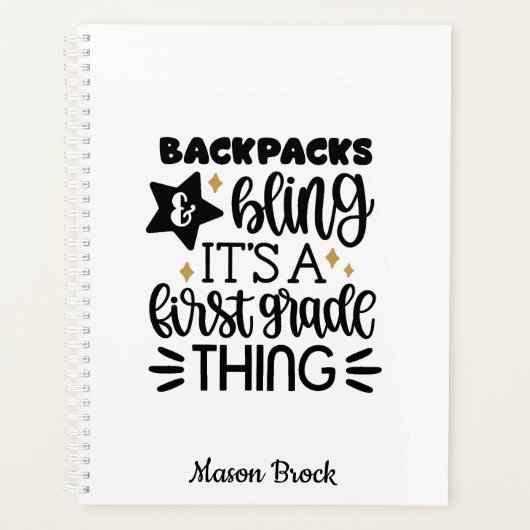 おもしろい1年生のギフトパーソナライズされた品 プランナー手帳 (正面)