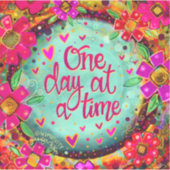 おもしろい1日の時間フローラインスピレーションステッカー シール (正面)