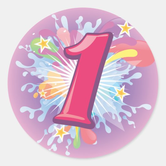 おもしろい1爆破シール ラウンドシール (正面)