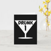 おもしろい1飲パーティーのハロウィーンの衣装 カード (黄色い花)