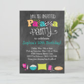 おもしろい10代のまたはトゥイーンパジャマパーティー 招待状 (スタンド正面)