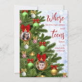 おもしろい10代の皮肉なユーモア家族メリークリスマス シーズンカード (正面)