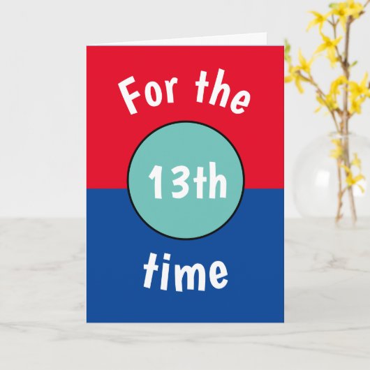 おもしろい10代の誕生日カード13日、14日、15日 カード (黄色い花)