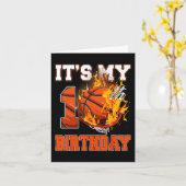 おもしろい10誕生日10歳のバスケットボール カード (黄色い花)