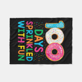 おもしろい100日におもしろいドーナツスクールを振教える フリースブランケット (正面(横))