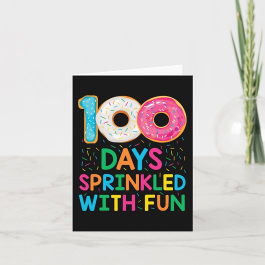 おもしろい100日におもしろいドーナツスクールを散策教え カード (正面)