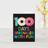 おもしろい100日におもしろいドーナツスクールを散策教え カード (黄色い花)