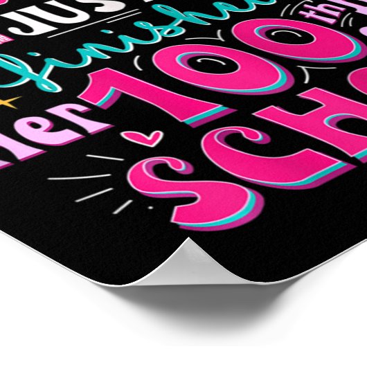 おもしろい100日目の学校プリンセスかわいい子供たちT ポスター (角)