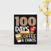 おもしろい100日目の学校先生100日コーヒー カード (黄色い花)
