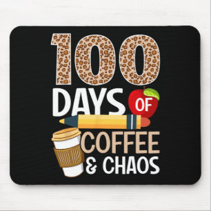 おもしろい100日目の学校先生100日コーヒー マウスパッド