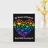 おもしろい100日目の学校Tシャツ教師ハートヴェイル カード (黄色い花)