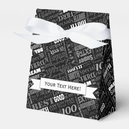 おもしろい100th誕生日パーティモノグラパーソナライズされたム フェイバーボックス (正面サイド)