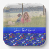 おもしろい100th誕生日パーティモノグラパーソナライズされたム ペーパープレート (正面)