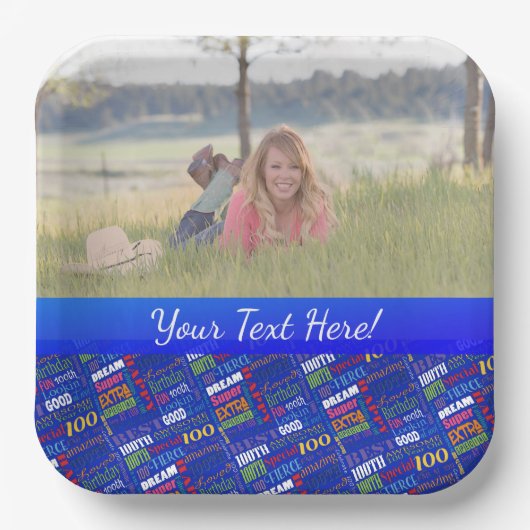 おもしろい100th誕生日パーティモノグラパーソナライズされたム ペーパープレート (正面)