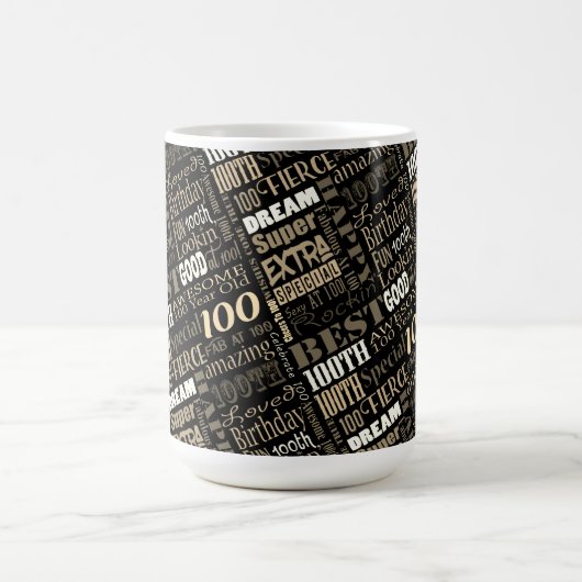 おもしろい100th誕生日パーティモノグラパーソナライズされたム モーフィングマグカップ (中央)