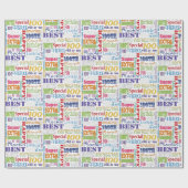 おもしろい100th誕生日パーティモノグラパーソナライズされたム ラッピングペーパー (フラット)