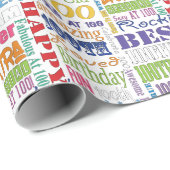 おもしろい100th誕生日パーティモノグラパーソナライズされたム ラッピングペーパー (ロールコーナー)