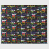 おもしろい100th誕生日パーティモノグラパーソナライズされたム ラッピングペーパー (フラット)