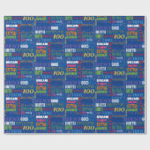 おもしろい100th誕生日パーティモノグラパーソナライズされたム ラッピングペーパー (フラット)