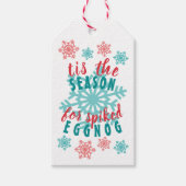 おもしろい12月ウィンターシーズンエグノグ引用文ワードアート ギフトタグ (正面)