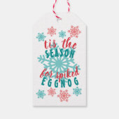 おもしろい12月ウィンターシーズンエグノグ引用文ワードアート ギフトタグ (裏面)