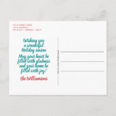 おもしろい12月ウィンターシーズンエグノグ引用文ワードアート ポストカード (裏面)