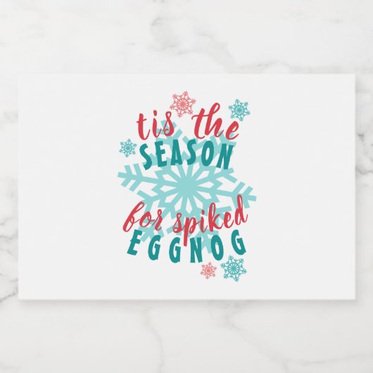 おもしろい12月ウィンターシーズンエグノグ引用文ワードアート リキュールボトルラベル (シングルラベル)