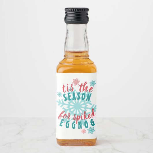 おもしろい12月ウィンターシーズンエグノグ引用文ワードアート リキュールボトルラベル (正面)