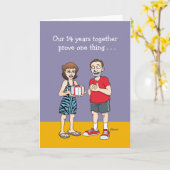 おもしろい14結婚周年 カード (黄色い花)