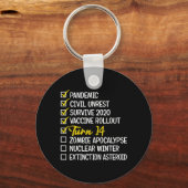 おもしろい14誕生日ギフト14歳の検疫202 キーホルダー (正面)