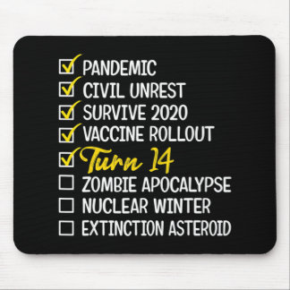 おもしろい14誕生日ギフト14歳の検疫202 マウスパッド