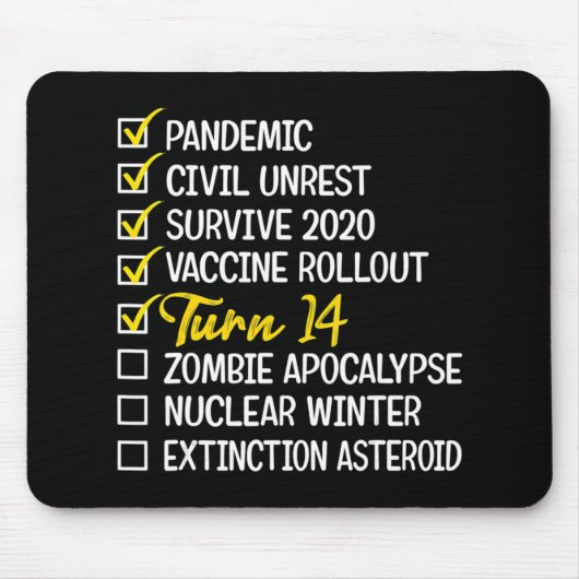 おもしろい14誕生日ギフト14歳の検疫202 マウスパッド (正面)
