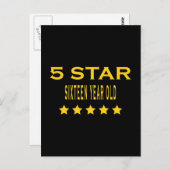 おもしろい16誕生日:五星十六 ポストカード (正面/裏面)