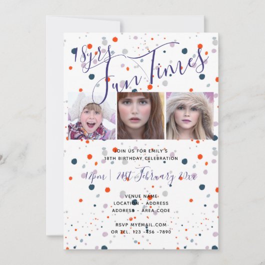 おもしろい18日21日30日40日パーティの招待状 招待状 (正面)