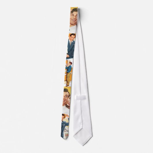 おもしろい1940のレトロのコラージュのタイ ネクタイ (裏面)