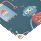 おもしろい1950sスタイルレトロロボットパターン暗 テーブルクロス (アングル)