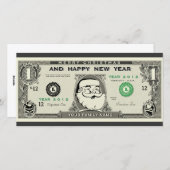おもしろい1$サンタ、新年およびクリスマスフォトカード シーズンカード (正面/裏面)